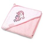 Bambusa dvielis ar kapuci 100x100 cm., 346/01, pink, BabyOno