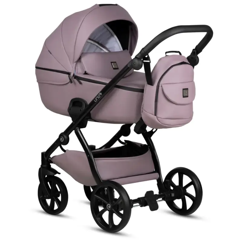 bērnu rati 2in1 Uno 5 Plus Leather 035 mauve kulba ar somu