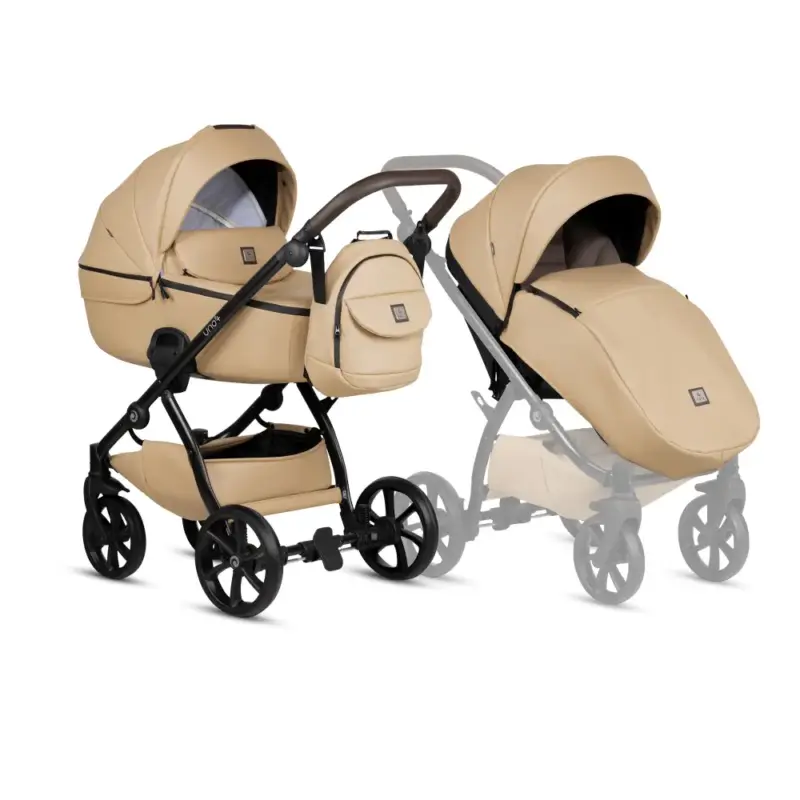 bērnu rati 2in1 Uno 5 Plus Leather 167 caramel kulba ar sporta daļu