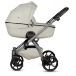 bērnu rati 2in1 Uno 5 Plus Leather 168 black sesame kulba no sāna