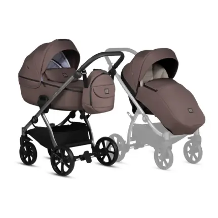Bērnu rati 2in1 Uno 5 plus Essential 159 cocoa kulbiņa un sporta daļa