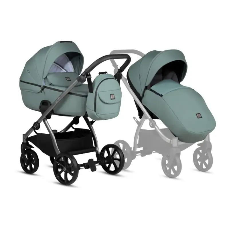 Bērnu rati 2in1 Uno 5 plus Essential 143 menta kulbiņa un sporta daļa
