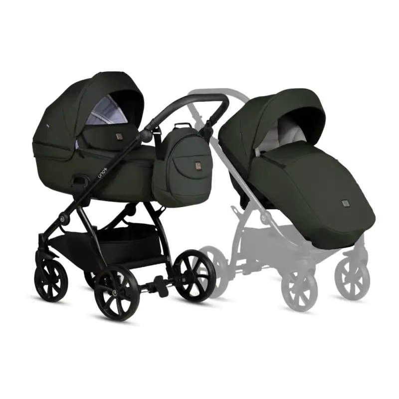 Bērnu rati 2in1 Uno 5 plus Essential 144 pistacchio kulbiņa ar sporta daļu