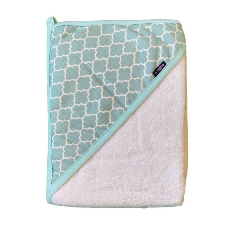 Dvielis ar kapuci Nature Cotton Mint Honeycomb 100x100 cm Zaffiro