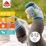 Zeķes ar grabulīšiem Dragon Blue/Yellow, 253990 Fehn