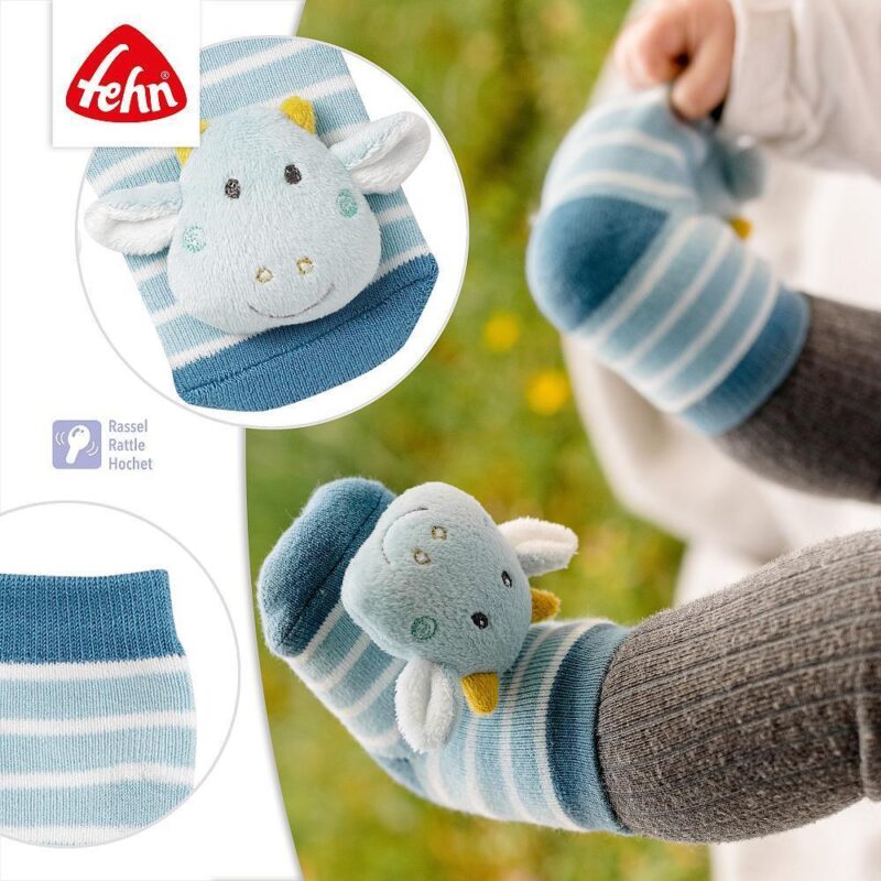 Zeķes ar grabulīšiem Dragon Blue/Yellow, 253990 Fehn