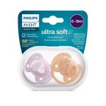 Māneklis, Ultra soft Deco, meitenēm, silikona, 2gab., 6-18m, 091/18, Avent