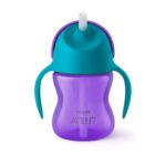 Philips Avent Krūzīte ar elastīgu salmiņu, 200 ml, 9M+, lillā
