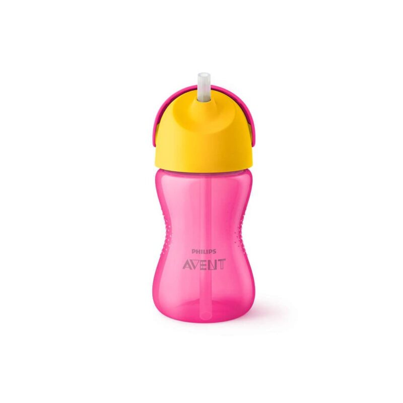 Philips Avent Krūzīte ar elastīgu salmiņu, 300 ml, 12M+, rozā