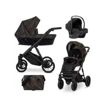 Bērnu rati 3in1 IVENTO nr. 02 black style