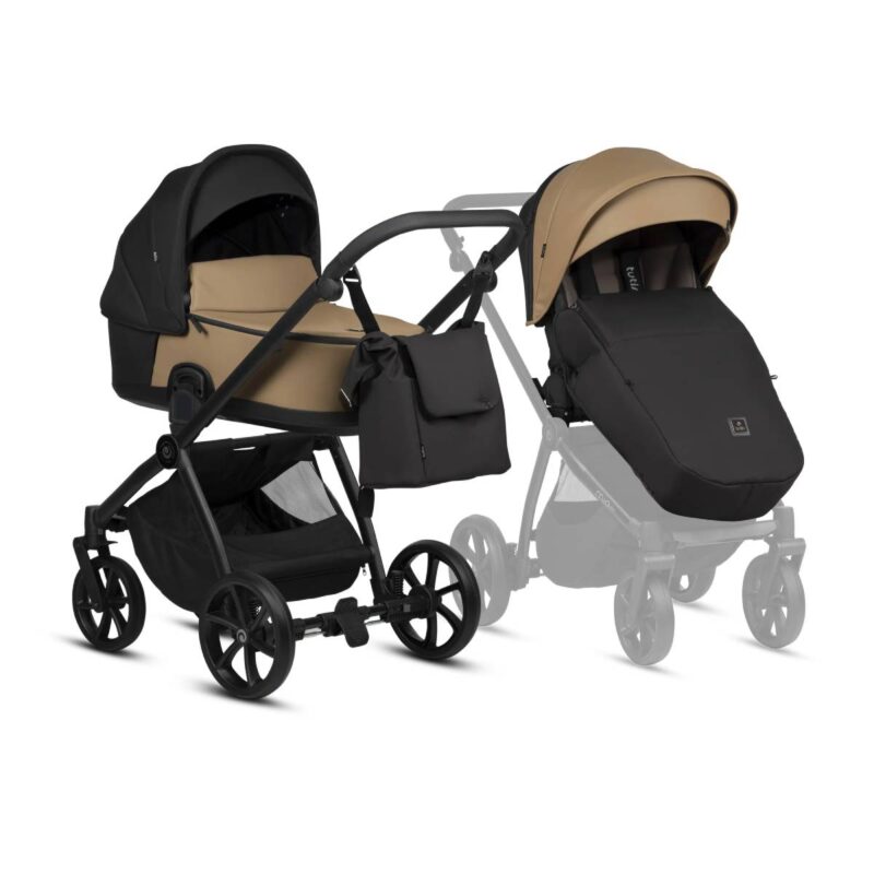 Bērnu rati 2in1 MIO 3 Plus LEATHER 180 Beige