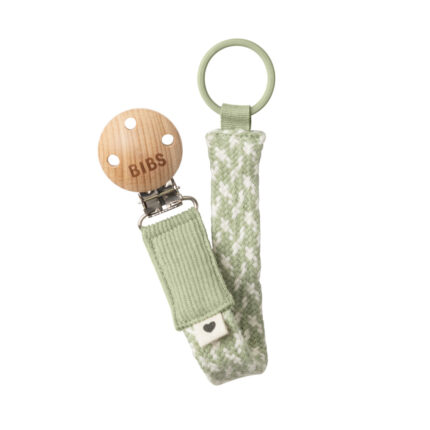 Bibs Paci Braid mānekļa turētājs - pīta siksniņa, Sage / Ivory