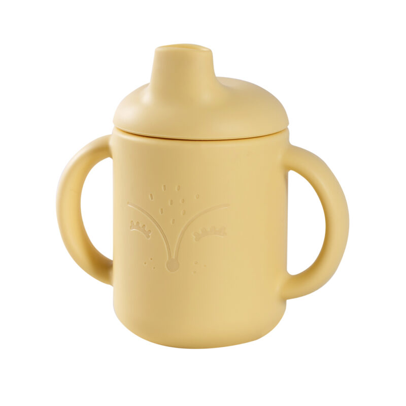 Silikona mācību krūze ar snīpīti, yellow, Nordbaby