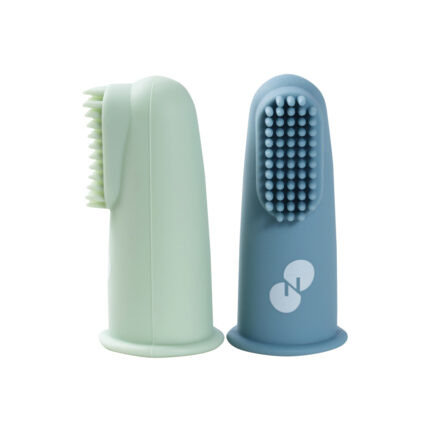 Silikona uzpirkstenis zobu tīrīšanai, blue/mint, Nordbaby