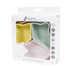 Silikona šķīvis ar nodalījumiem Yellow/Mint, Nordbaby