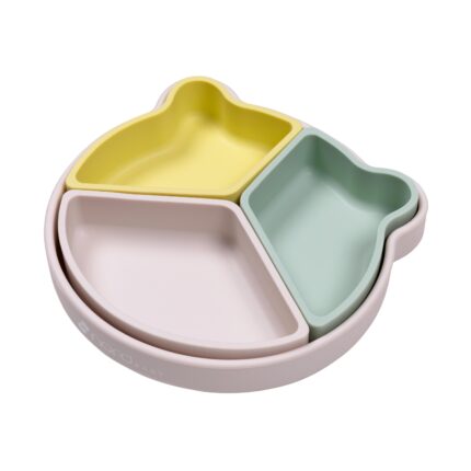 Silikona šķīvis ar nodalījumiem Yellow/Mint, Nordbaby