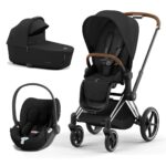 Cybex Priam V4 ratu komplekts 3in1 Sepia Black, Chrome Brown rāmis, Cloud T autokrēsls