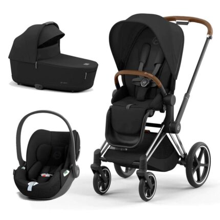 Cybex Priam V4 ratu komplekts 3in1 Sepia Black, Chrome Brown rāmis, Cloud T autokrēsls