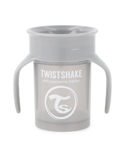 Twistshake mācību krūze 360, 6M+ Pastel Grey