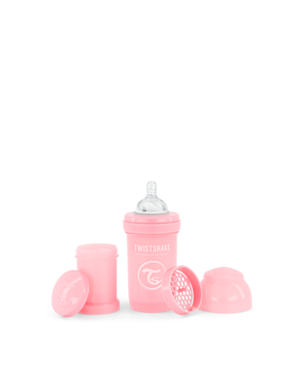 Twistshake pretkoliku pudele 180ml Pastel Pink