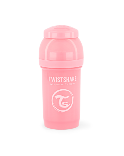 Twistshake pretkoliku pudele 180ml Pastel Pink