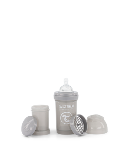 Twistshake pretkoliku pudele 180ml Pastel Grey