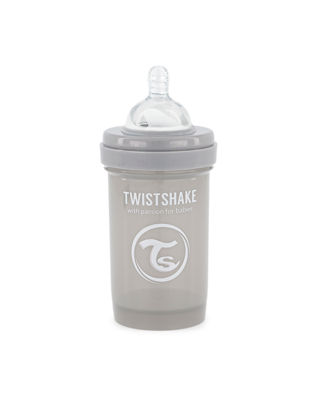 Twistshake pretkoliku pudele 180ml Pastel Grey