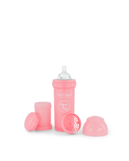 Twistshake pretkoliku pudele 260ml Pastel Pink