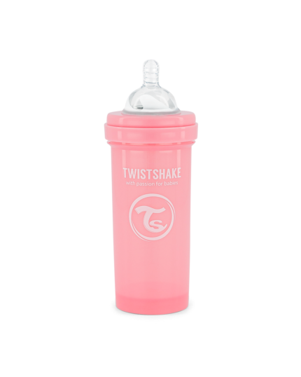 Twistshake pretkoliku pudele 260ml Pastel Pink