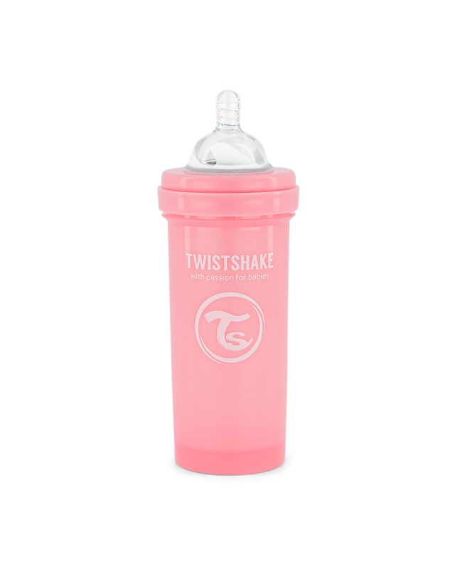 Twistshake pretkoliku pudele 260ml Pastel Pink