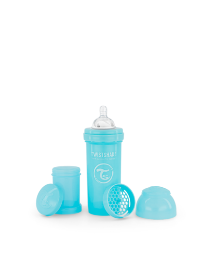Twistshake pretkoliku pudele 260ml Pastel Blue