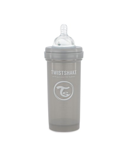 Twistshake pretkoliku pudele 260ml Pastel Grey