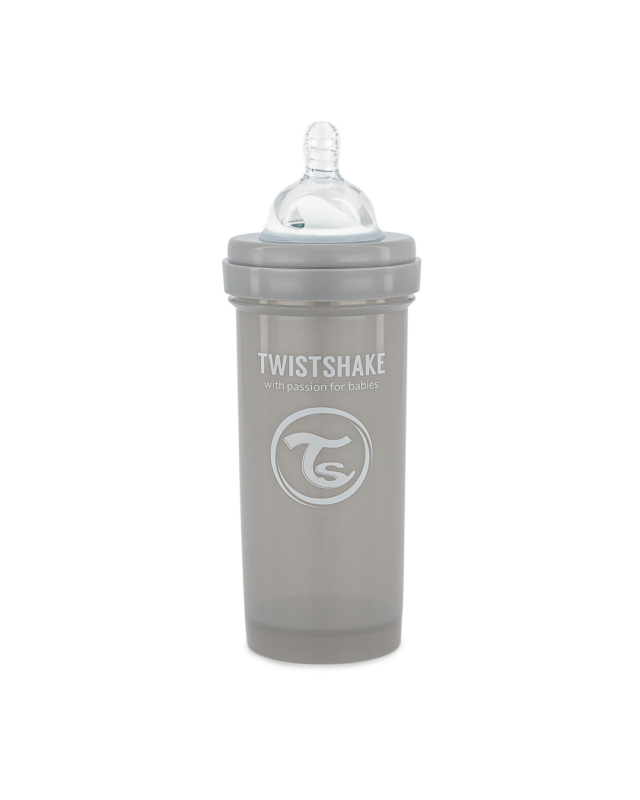 Twistshake pretkoliku pudele 260ml Pastel Grey