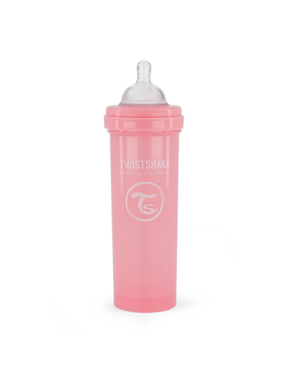 Twistshake pretkoliku pudele 330ml Pastel Pink
