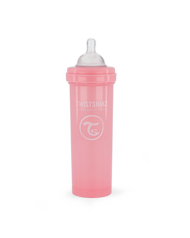 Twistshake pretkoliku pudele 330ml Pastel Pink