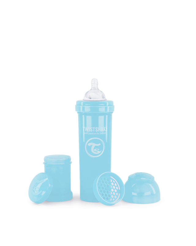 Twistshake pretkoliku pudele 330ml Pastel Blue