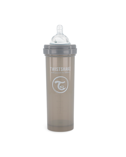 Twistshake pretkoliku pudele 330ml Pastel Grey