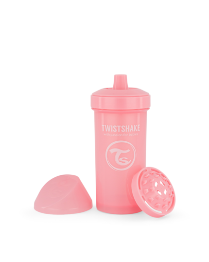 Twistshake bērnu ūdens pudele 360ml 12M+ Pastel Pink