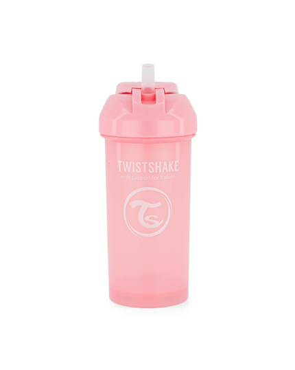 Twistshake pudele ar salmiņu 360ml 6M+ Pastel Pink