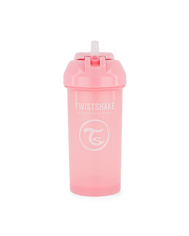 Twistshake pudele ar salmiņu 360ml 6M+ Pastel Pink
