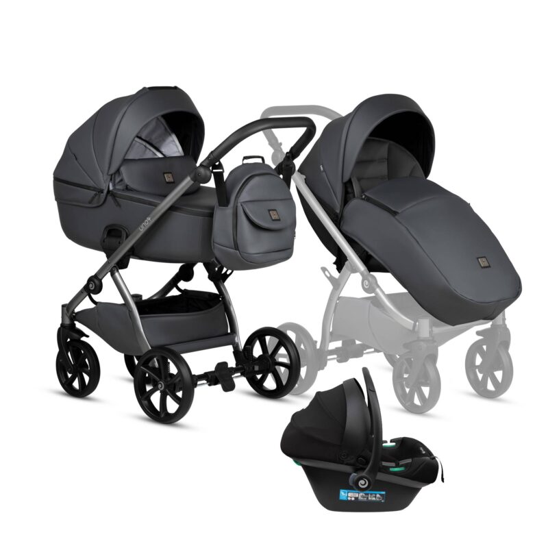 Bērnu rati 3in1 Uno 5 Plus Leather, 166 Licorice