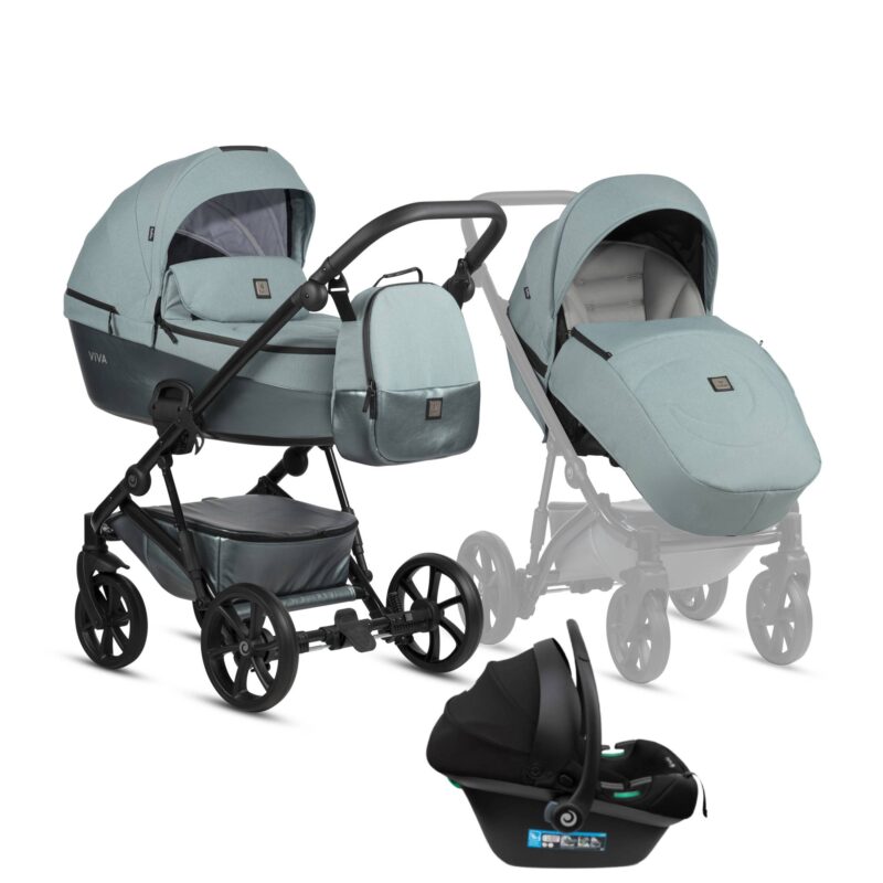 Bērnu rati 3in1 Viva 5 Plus Turquoise 063