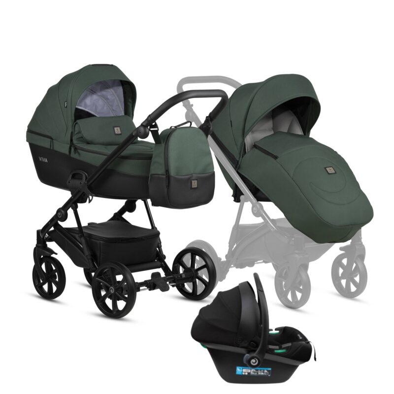 Bērnu rati 3in1 Viva 5 Plus Emerald 064