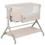 zīdaiņu gultiņa lionelo leonie plus beige sand ar atvērtu sānu