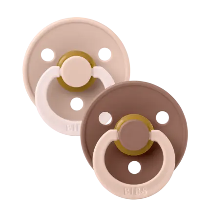 BIBS Studio Fusion apaļais knupītis Blush / Woodchuck
