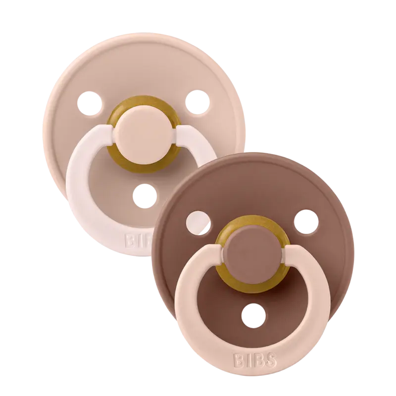 BIBS Studio Fusion apaļais knupītis Blush / Woodchuck