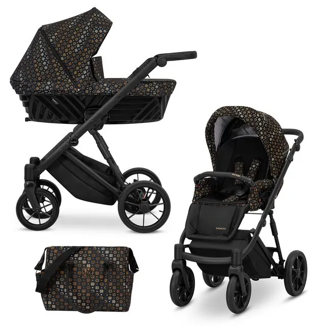 Bērnu rati 2in1 IVENTO nr. 02 black style
