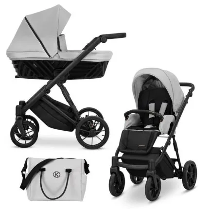 Bērnu rati 2in1 IVENTO nr. 06 dove grey (ECO āda)