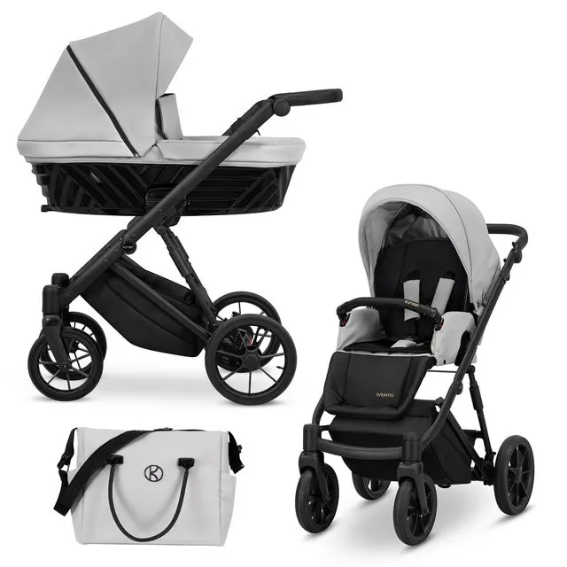 Bērnu rati 2in1 IVENTO nr. 06 dove grey (ECO āda)