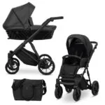Bērnu rati 2in1 IVENTO nr. 07 black pearl (ECO āda)